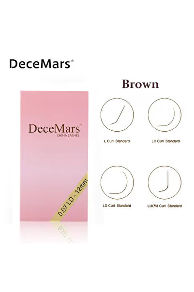 Choice80 رموش صناعية من نوع DeceMars L LC LD LU M بلون بني، مقاس 8-15 ملم، مص...