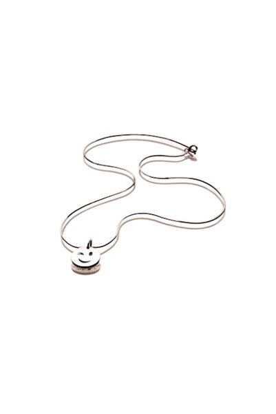 OEM Silver pendant necklace Emoji Wink face