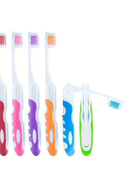 Choice 6pcs 6-pack travel toothbrushes, built-in set of portable toothbrushes...