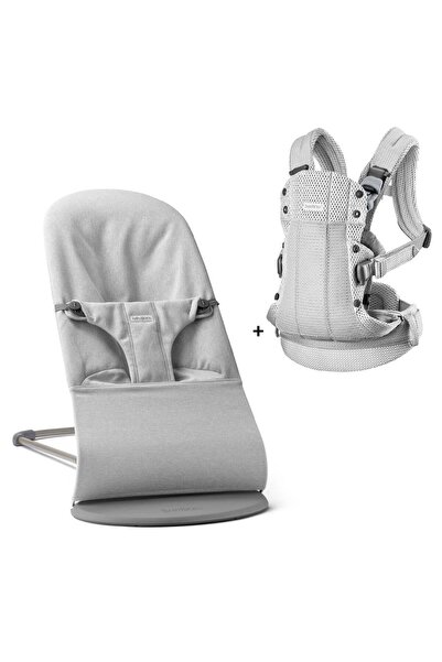 BabyBjörn 2'li Set Bliss Ana Kucağı Woven Melange Light Grey & Kanguru Harmon...