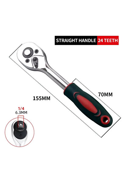 Choice 1-4 1/4 3/8 Inch Ratchet Wrench 24 Tooth Drive Ratchet Socket Wrench T...