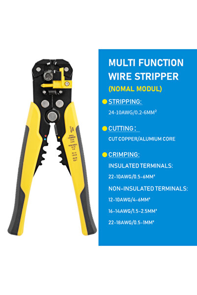 Choice1 Yellow 3 In1 Wire Stripper Tools Multitool Pliers Automatic Stripping...