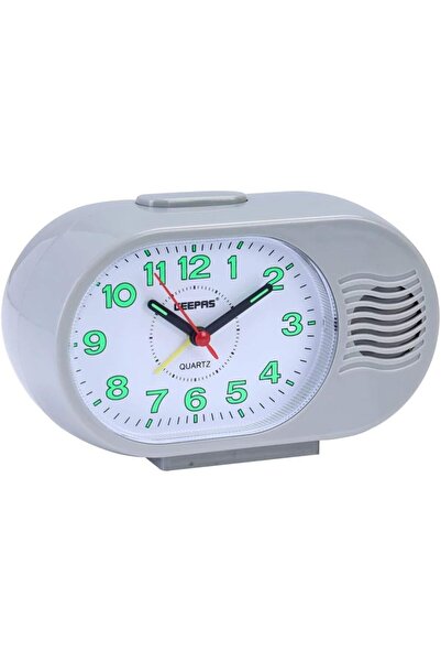 Geepas GWC26019 ساعة منبه صامتة بدون تكتكة، أبيض/أسود
