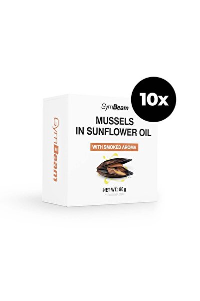 GymBeam Mussels in Sunflower Oil with Smoked Aroma 10 x 80 g