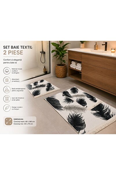 ALAS 2-piece textile bathroom set with Patterned