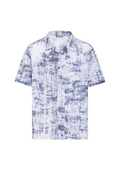 S13 Store Desenli Fitilli Oversize Gömlek