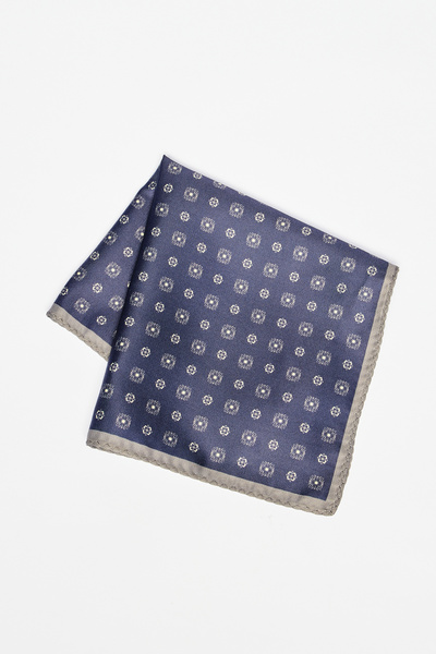 ALTINYILDIZ CLASSICS Men's Navy Blue-Grey Classic Handkerchief