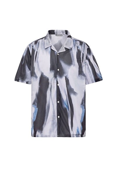 S13 Store Desenli Fitilli Oversize Gömlek