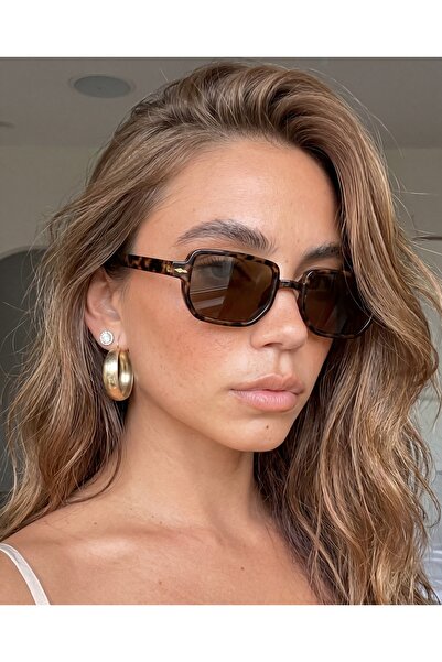 funeyes Lodin Leopard Rimmed Brown Glazed Trend Sunglasses Unisex Women's Men...
