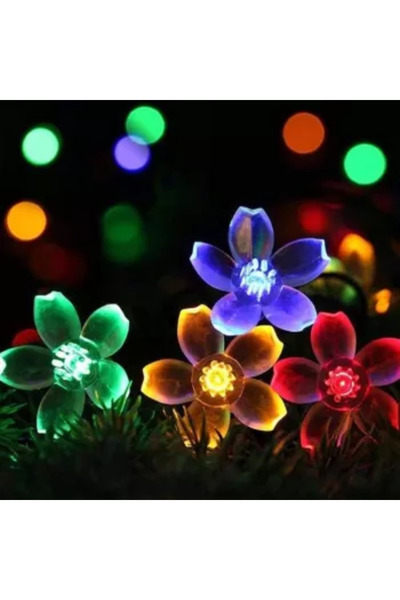 OEM Instalație solară cu flori de Sakura, 6,5 m, 50 LED-uri, multicoloră