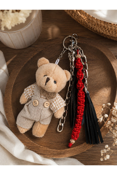Handmade Vintage Teddy & Chain Edition Charm Keychain
