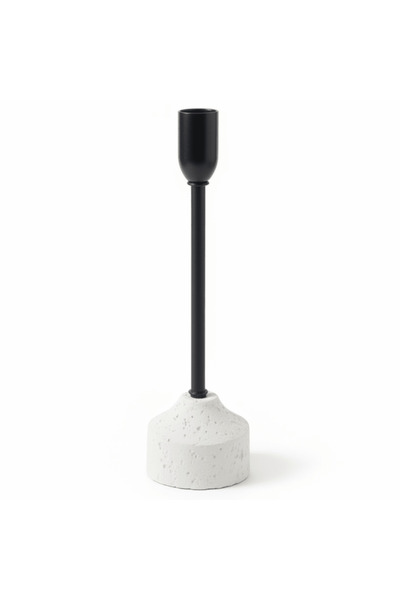 AKDC Black Metal Candle Holder with White Chalk Base for Luxury Table Decorat...