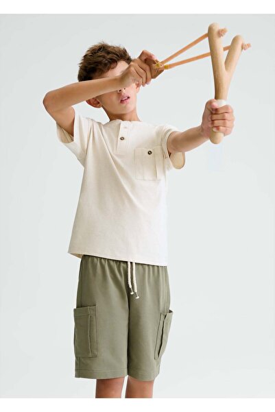 MAYORAL Boy's Combed Cotton Shorts T-Shirt Set Green