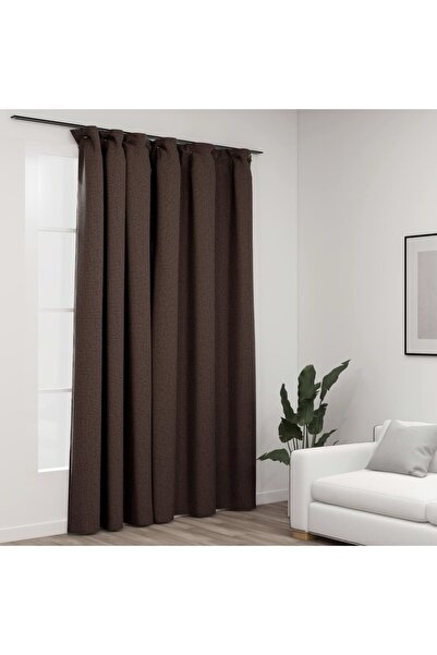 vidaxl Perdea, bară, poliester, 245 x 260 cm, gri taupe