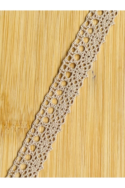 Lorin hobi Dantel pamuk kopanaki 18 mm 1 metre CAPPUCCINO