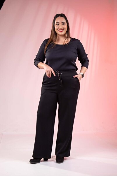 Roxxlen Women's Plus Size Trousers Black