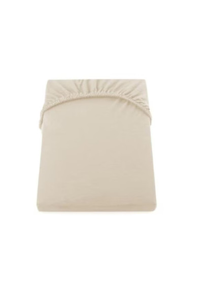 Studio Casa Mally Home Yuny Stretchy Sheet, 160 x 200 + 25 cm, Cotton, Cream