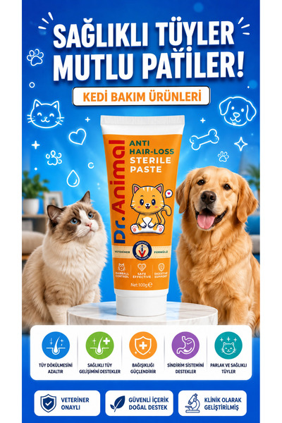 Dr. Animal Malt | Sterile Paste | Kedi Malt Macunu | Anti Hairball Paste | Ke...
