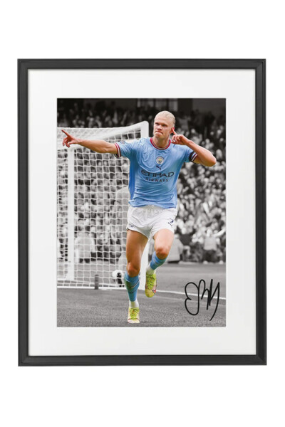 Boomah Accessories Erling Haaland Printed Autograph - Framed Poster 50x40cm -...
