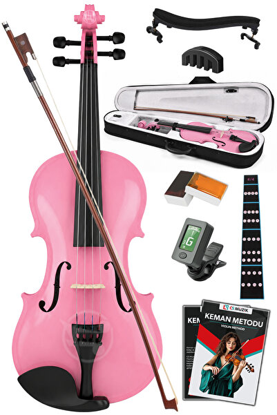 Fourtune Dante VL-200PK 4/4 Akustik Pembe Keman Seti (Tam Boy)
