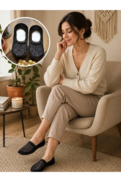 HEREN SOCKS 2'li Paket Desenli Tül Babet Çorap – Şık, İnce ve Zarif Kadın Çorap