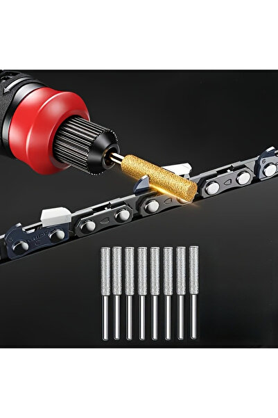 Choice 8Pcs 8Pcs Diamond Chainsaw Sharpener Set, Titanium Coated Corundum Gri...