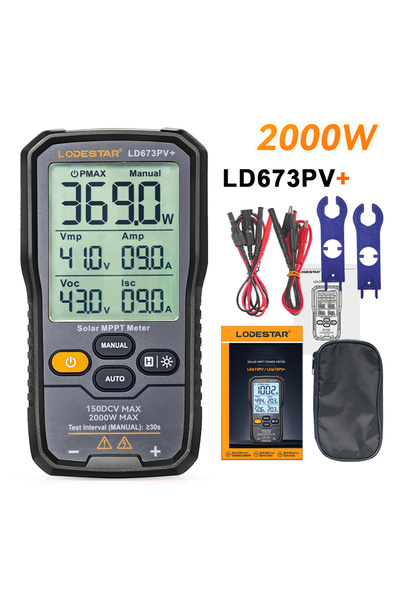Choice1 LD673PV PLUS 2000W Digital Solar MPPT Meter Photovoltaic Panel Maximu...