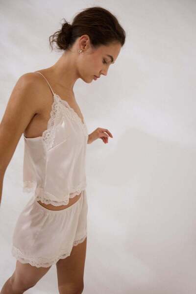 H&M Lace-trimmed satin pyjamas