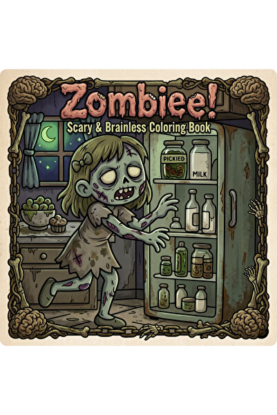 M&H Coloring Zombiee! - 21x21 cm Boyama Kitabı, Çocuk ve Yetişkinler için