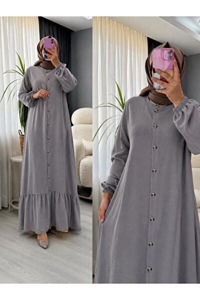 suphan tekstil Buttoned Aerobine Fabric Dress