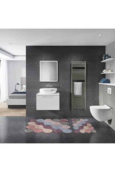 FARİKA Bathmat Set (2 Pieces) Non-Slip Underside Bathmat: 50 X 60 Cm (1 Piece...