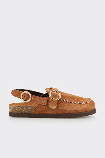 Elle Shoes Taba Deri Kadın Terlik