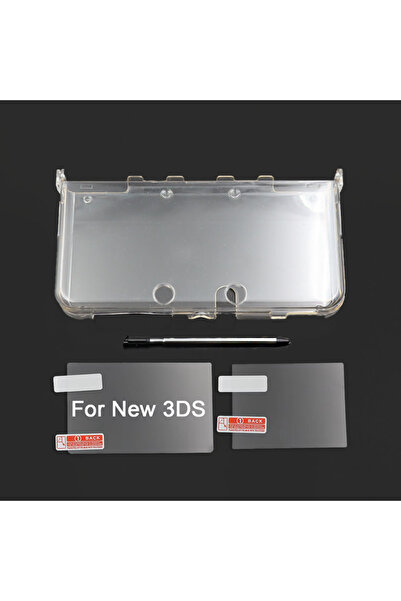 choice2 غطاء حماية شفاف قابل للتوسيع باللون الأسود لجهاز New 3DS، غطاء صلب شف...