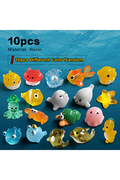 Choice5 10pcs Color Random-B 10Pcs Jellyfish Cuttlefish Crab Sea Flying Fish ...