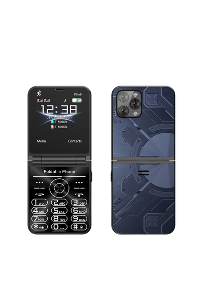 Choice1 هواتف محمولة زرقاء من نوع SERVO قابلة للطي مع اتصال 3G وتسجيل المكالم...