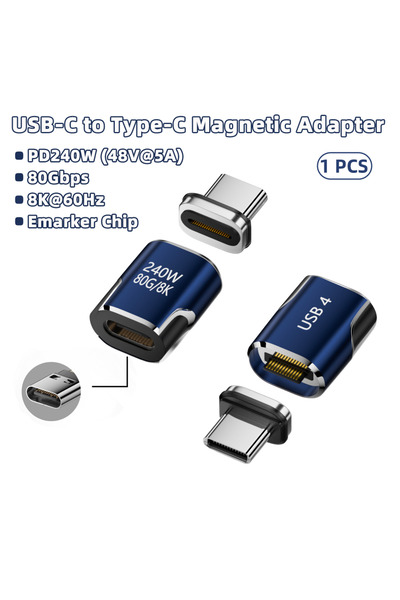 Choice1 محول مغناطيسي USB4 بقوة 240 واط، 80 جيجابت في الثانية، يدعم ثندربولت ...