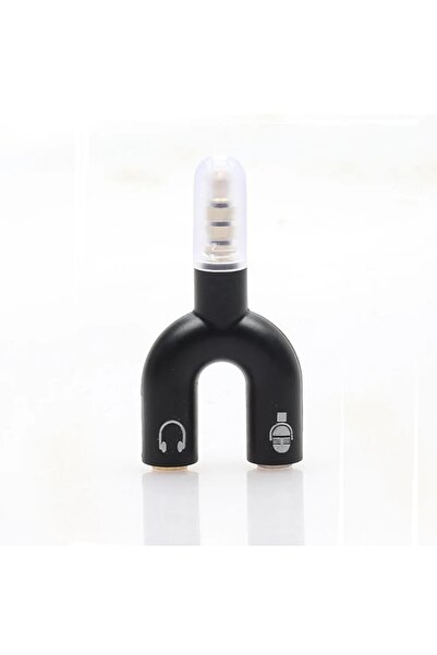 Choice black 3.5mm Headphone Mic Splitter Adapter U-shaped Stereo 3.5mm 1 To ...