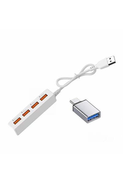 Choice Whitewithadapter2Pcs USB C 2.0 Hub with C Port Adapter, Extension Cabl...