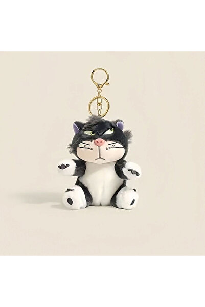 Choice A ﻿ Funny Lucifer Cat keychain plush pendant creative cross-eyed kitte...