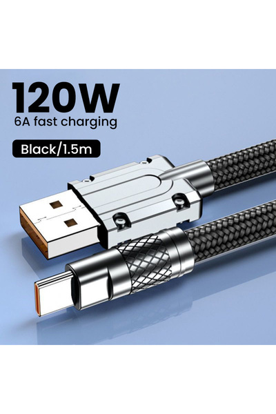 Choice1 كابل USB A إلى Type C بطول 1.5 متر وقدرة 120 واط للشحن السريع 6 أمبير...