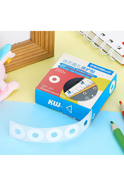 Choice WHITE 250pcs Loose-Leaf Paper Hole Protector Stickers, Self-Adhesive R...
