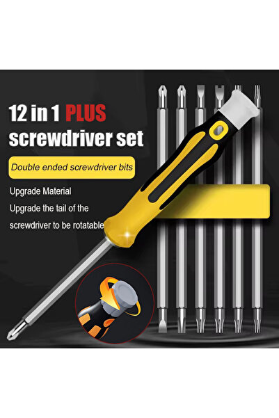 Choice 12 in 1 12 In 1 Screwdriver Set Magnetic Bit Cross Flat Shaped Screwdr...