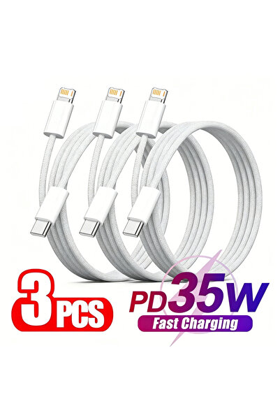 Choice كابل شحن سريع مجدول بطول 1 متر، 3 قطع، 35 واط، لأجهزة آيفون 11، 12، 13...