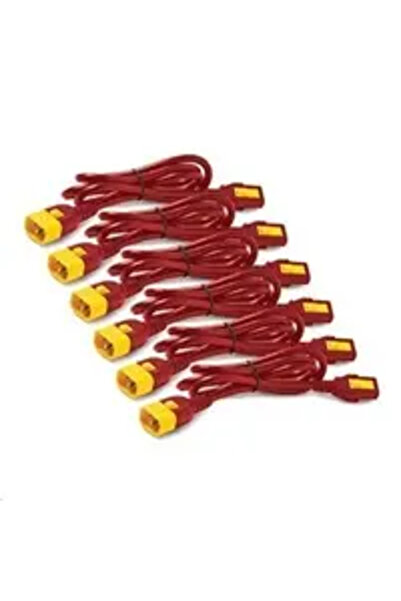 Apc Kit cabluri de alimentare (6 buc), cu blocare, C13 LA C14, 0,6m, Roșu