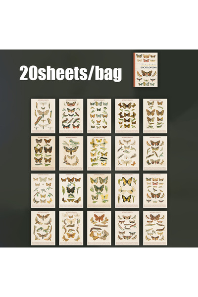 Choice1 Butterflies Mr Paper 20sheets Simulated Book Sticker Set Encyclopaedi...