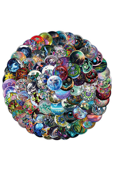 Choice 100PCS Cartoon Glass Ball World Graffiti Stickers for Helmet Bicycle H...