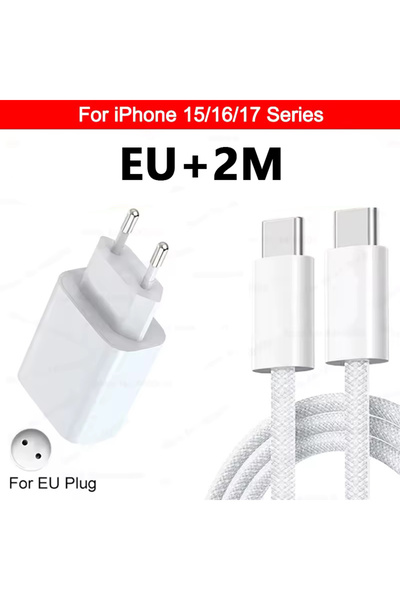 Choice1 EU 2m C to C - Kit 30W For Original Type C Fast Charger For iPhone 17...