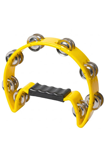 Temel Half Moon Tambourine with 16 Bells Yellow 21.5 cm By11-12