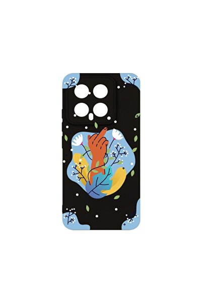 bestcase Премиум силиконов калъф, съвместим с Xiaomi 14, Flowers FCK, тънък 1...