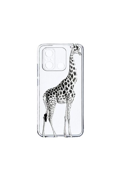 bestcase Прозрачен силиконов калъф 2ММ, Съвместим с Xiaomi Redmi 12C, Жираф, ...